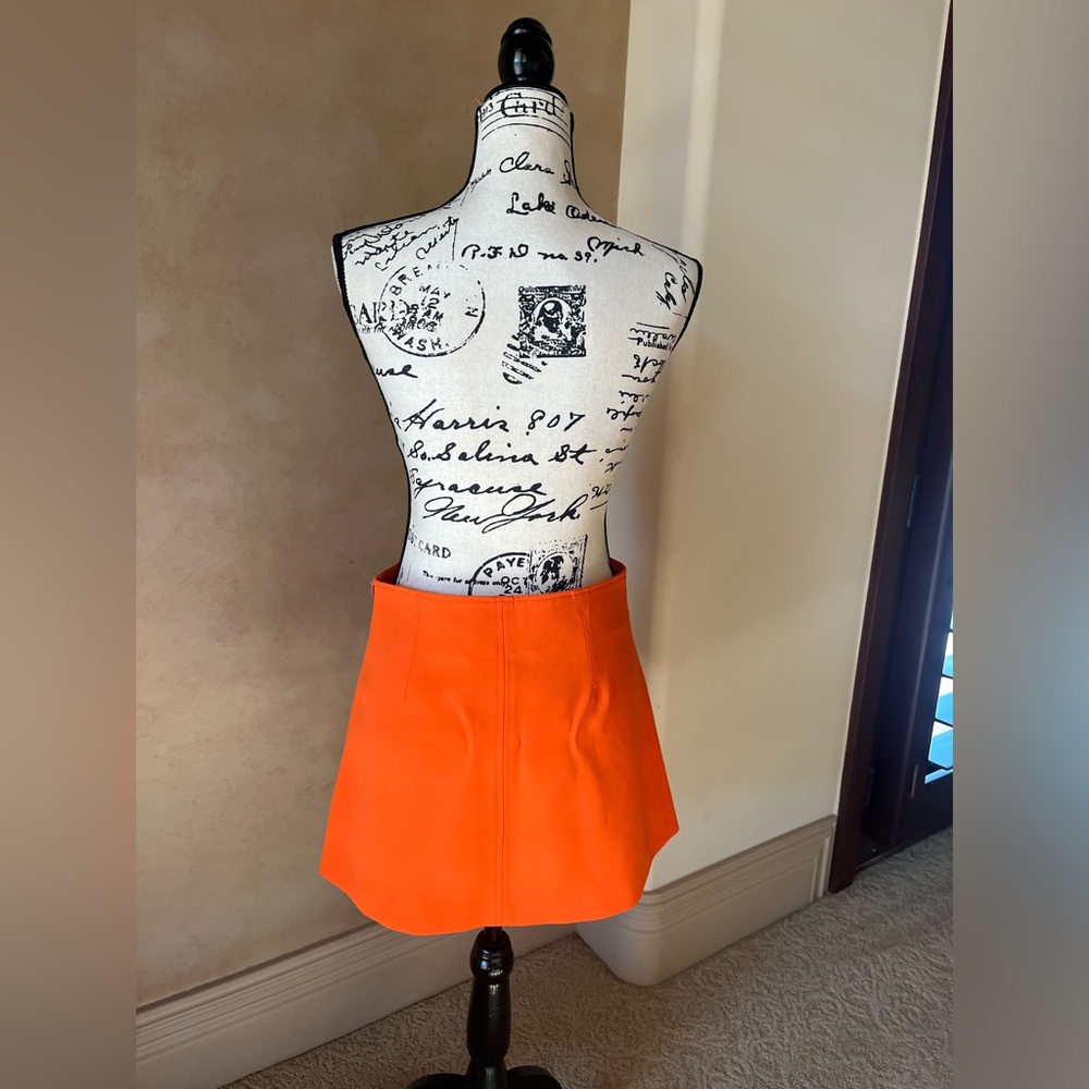 Zara Bright Orange A-Line Skirt
